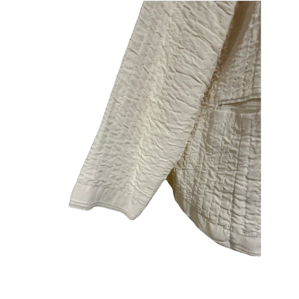 EILEEN FISHER Silk Quilted Boxy Jacket Cream Quiet Luxury Neutral Size 3X Plus - Picture 3 of 13